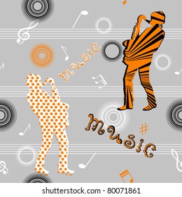 EPS 10, Seamless pattern on the theme music