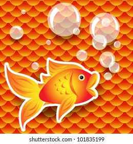 EPS 10: Seamless pattern of small colorful goldfish or koi fish scales forming a pattern repeat pattern, perfect good fortune wallpaper