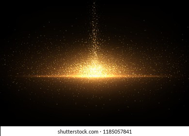 Eps 10 sparkling golden glitter on black. Abstract luxury background