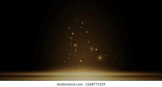 Eps 10 sparkling golden glitter on black. Abstract luxury background