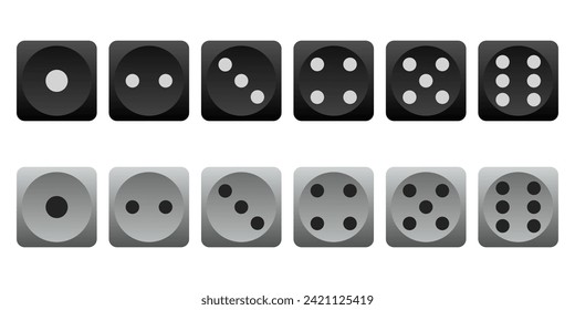 EPS 10 vector 3d black and white dice illustration collection