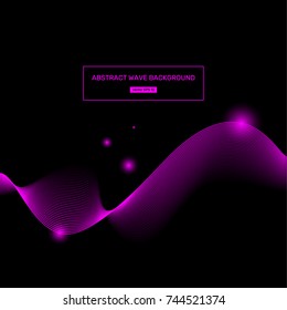 EPS 10 vector abstract background of pink line waves on black.