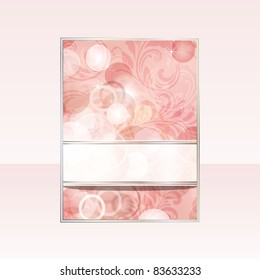 eps 10, vector abstract flayer design with floral ornament and snowflakes