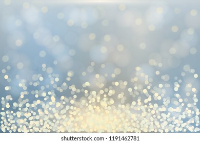 Eps 10 vector abstract glowing yellow gold bokeh lights. Sparkling festive background