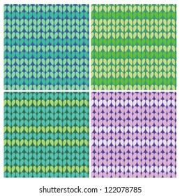 Eps 10 vector abstract seamless pattern set. Resembles patterned knitting linen