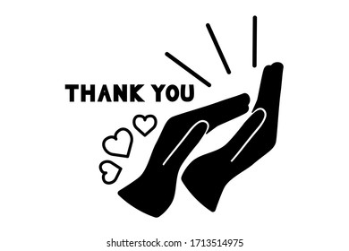 EPS 10 vector. Applause icon in flat style with thank you.