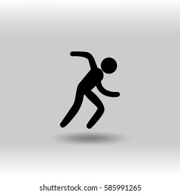 eps 10 vector Athletics sport icon. Summer sport activity pictogram for web, print, mobile. Black athlete sign isolated on gray. Hand drawn competition symbol. Graphic design clip art illustration