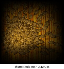 eps 10, vector background with abstract yellow flower with blown petals