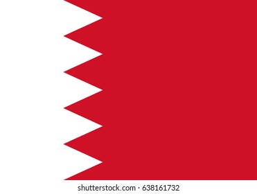 eps 10 vector Bahrain state national flag background. Original true colors symbol. Vertical white and red stripes icon with zig-zag line. Graphic design sign mockup. Editable template for web, print