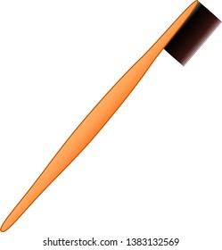 EPS 10 vector. Bamboo toothbrush on white background.