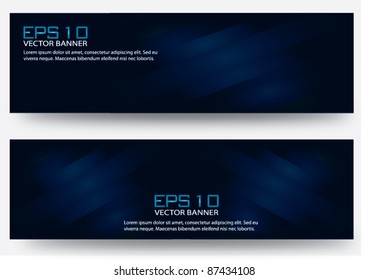 Eps 10 vector banner dark blue