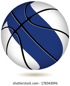 EPS 10 Vector. Basketball ball with Finland flag on white.