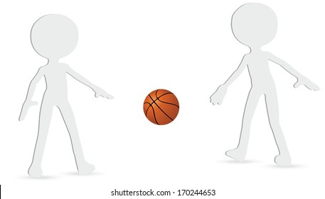 EPS 10 vector basketball players silhouette collection