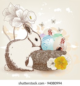 Eps 10 vector - beautiful hand drawn Easter composition - layers separated - easily editable