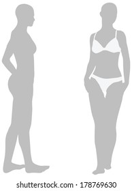 EPS 10 Vector of bikini woman silhouette
