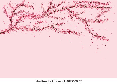 EPS 10 vector. Branch with hearts. Valentines day concept.