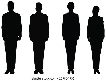 EPS 10 Vector. Business people standing still in silhouette.