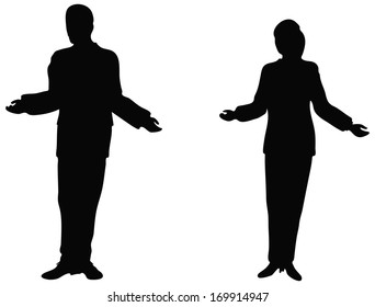 EPS 10 Vector. Business people standing up explaining.