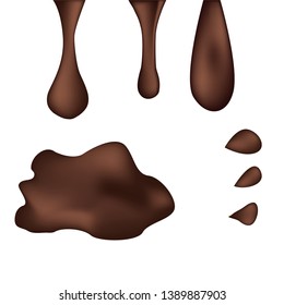 EPS 10 vector. Chocolate stains and drops made with gradient mesh.