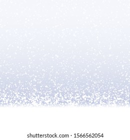 EPS 10 vector christmas background with white fall of snow on silver blue colored background