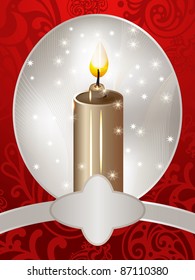 eps 10, vector christmas card with a candle, place for your text