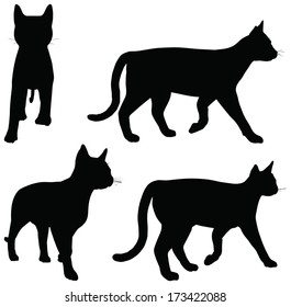 EPS 10 vector collection of cats silhouettes 
