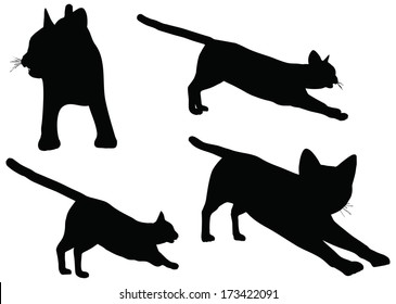 EPS 10 vector collection of cats silhouettes 