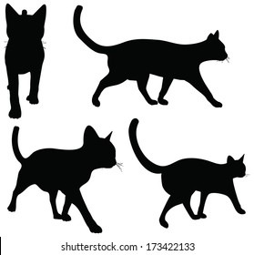 EPS 10 vector collection of cats silhouettes 