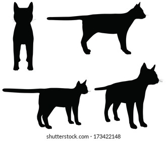 EPS 10 vector collection of cats silhouettes 