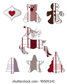 EPS 10 vector - collection of christmas elements made in patchwork style