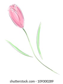 Eps 10 vector colorful sketch of tulip flower