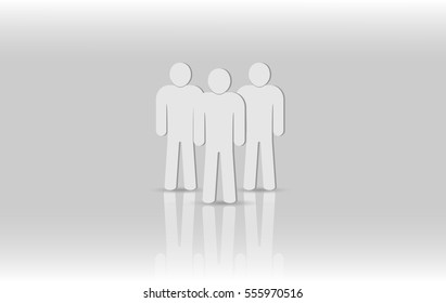 eps 10 vector corporate life icon. Crowd of people silhouettes. Social icon. Flat style user group network. Corporate team group. Community member icon. Business team work activity. Staff unity icon