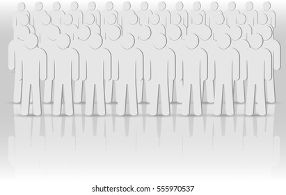 eps 10 vector corporate life icon. Crowd of people silhouettes. Social icon. Flat style user group network. Corporate team group. Community member icon. Business team work activity. Staff unity icon