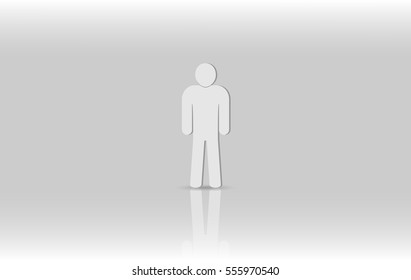eps 10 vector corporate life icon. Lonely person silhouette isolated on white background. Social problems icon. Flat style society member icon. Business work activity. Office staff icon flat design