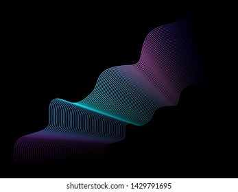 EPS 10 vector. Curved lines and waves. Futuristic concept.
