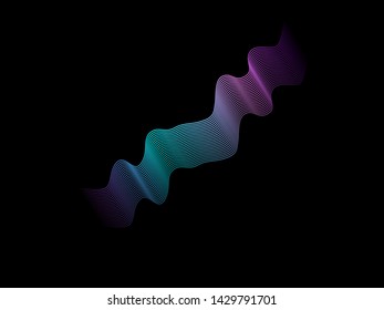 EPS 10 vector. Curved lines and waves. Futuristic concept.