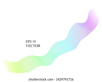EPS 10 vector. Curved lines and waves. Futuristic concept.