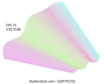 EPS 10 vector. Curved lines and waves. Futuristic concept.
