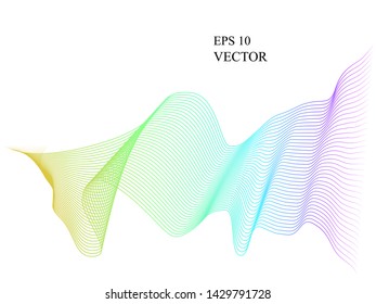 EPS 10 vector. Curved lines and waves. Futuristic concept.