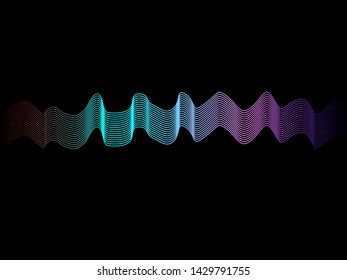 EPS 10 vector. Curved lines and waves. Futuristic concept.