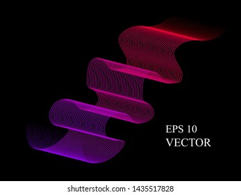 EPS 10 vector. Curved lines and waves. Futuristic concept.
