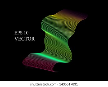 EPS 10 vector. Curved lines and waves. Futuristic concept.