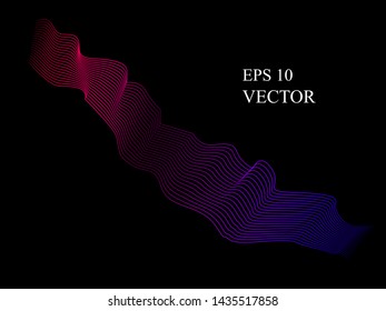 EPS 10 vector. Curved lines and waves. Futuristic concept.