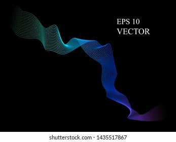 EPS 10 vector. Curved lines and waves. Futuristic concept.