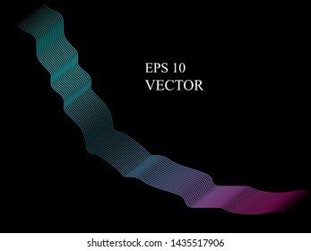 EPS 10 vector. Curved lines and waves. Futuristic concept.