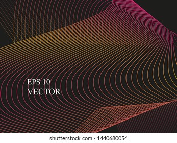 EPS 10 vector. Curved lines and waves. Futuristic concept.