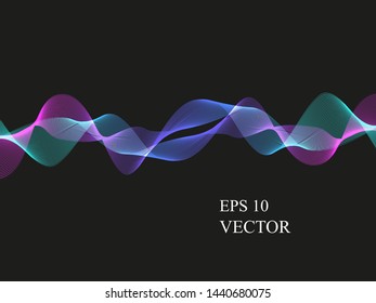 EPS 10 vector. Curved lines and waves. Futuristic concept.