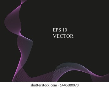 EPS 10 vector. Curved lines and waves. Futuristic concept.