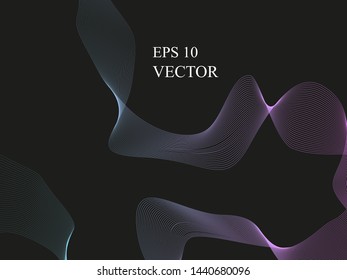 EPS 10 vector. Curved lines and waves. Futuristic concept.