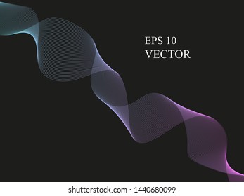 EPS 10 vector. Curved lines and waves. Futuristic concept.